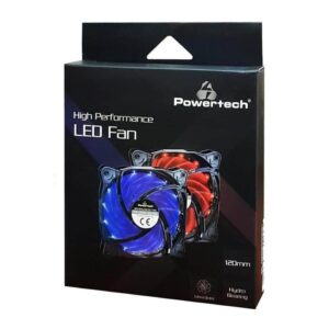 LED Ανεμιστήρας POWERTECH PT 908 120mm 3pin molex 4 Βίδες Κόκκινο_1