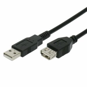 POWERTECH USB 2.0 σε USB F Copper 1.5m Μαύρο