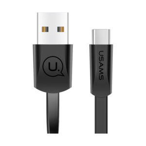 Usams US-SJ200 Flat USB 2.0 Cable USB-C male - USB-A male Μαύρο 1.2m (SJ200TC01)