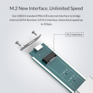 Θήκη για Μ.2 B key SSD ORICO, USB 3.0, 5Gbps, 2TB, Ασημί_1